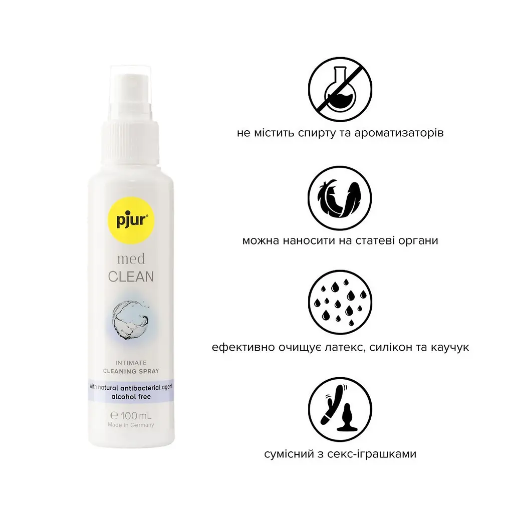 Pjur med Clean Очищуючий спрей для інтимної гігієни та іграшок, 100 мл - фото 2