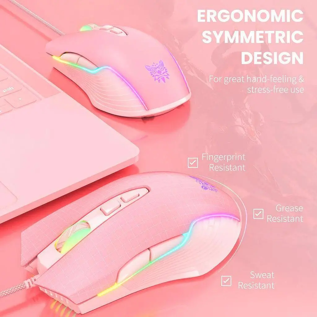 Компьютерная мышка Onikuma для ПК и ноутбука CW98 проводная с RGB подсветкой 6400 DPI 7 кнопок компьютерная - фото 7