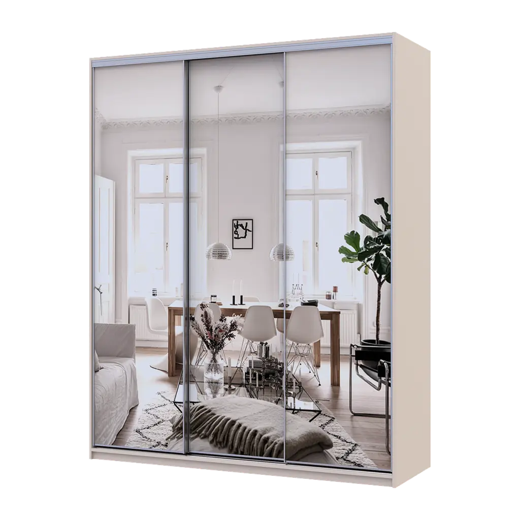 Шафа купе Doros Сіті Лайт Кашемір 3 Дзеркала 180х60х225 (80736374)