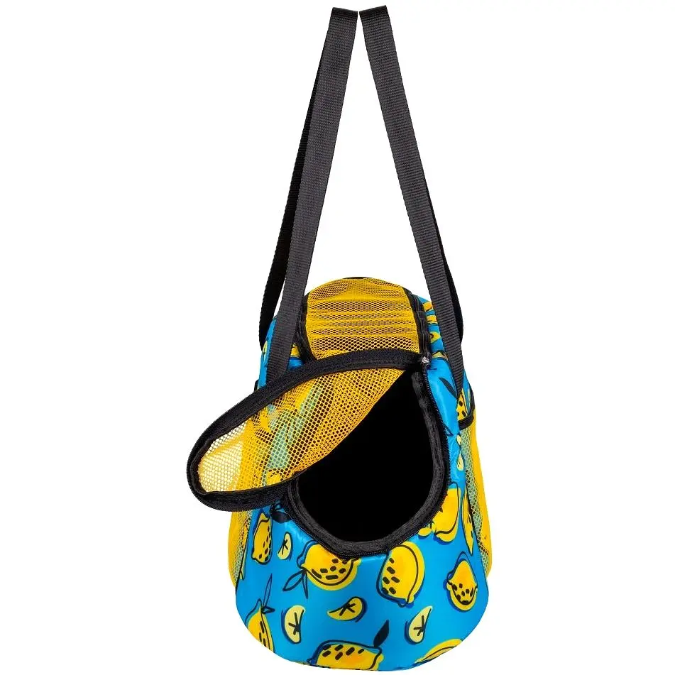 Сумка-переноска для кошек и собак Barksi размер M 45х25х25 см лимоны желтая - фото 3