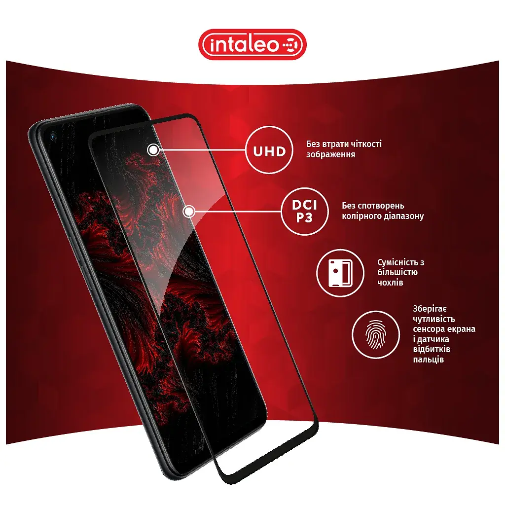 Скло захисне Intaleo Full Glue Oppo A76 4G Black (1283126528880) - фото 4