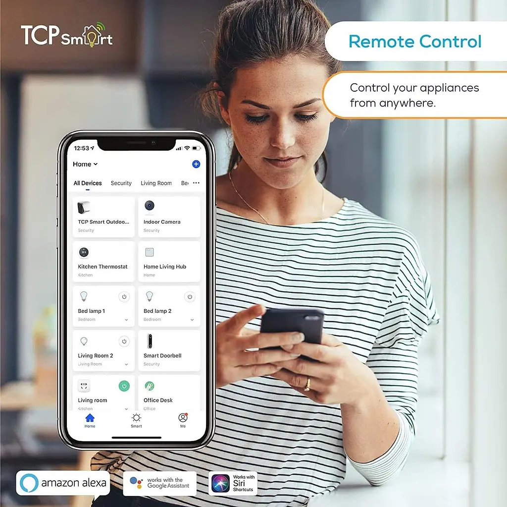 Светодиодная лампа TCP Smart Wi-Fi классическая E27 цвет регулируется белый и изменение цвета затемняется - фото 4