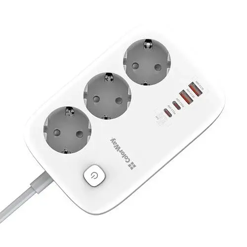 Мережевий фільтр GaN3 Pro, 3 розетки, 2 м, White ColorWay teh0028204 - фото 3