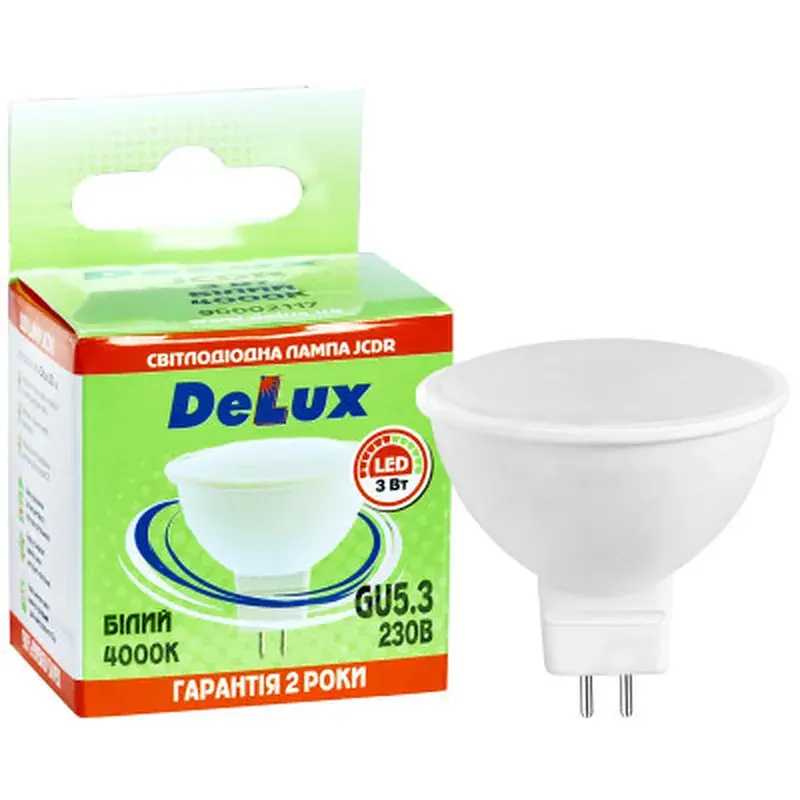 Лампочка Delux JCDR 3 Вт 4000K 220 В GU5.3 (90020566) - фото 3