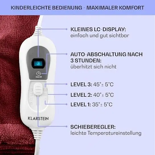 Електроковдра Klarstein Dr.Watson XL 120 Вт (10031657) Червоний - фото 3