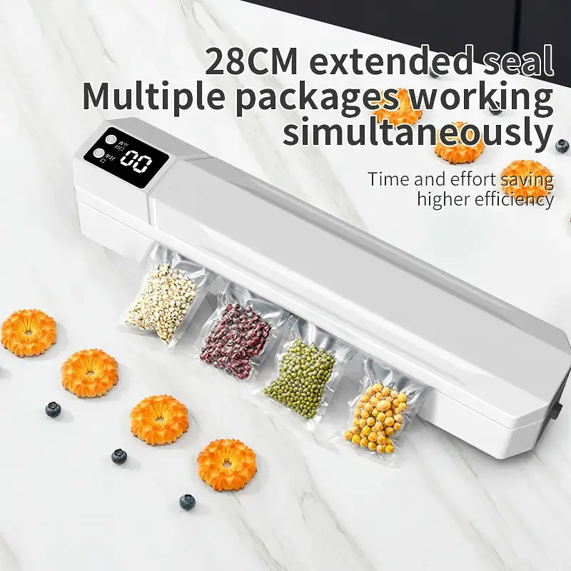 Вакуумний пакувальник пакетів Vacuum Sealer / Автоматичний побутовий вакууматор з пакетами, вакуумайзер для пакування та зберігання їжі - фото 4