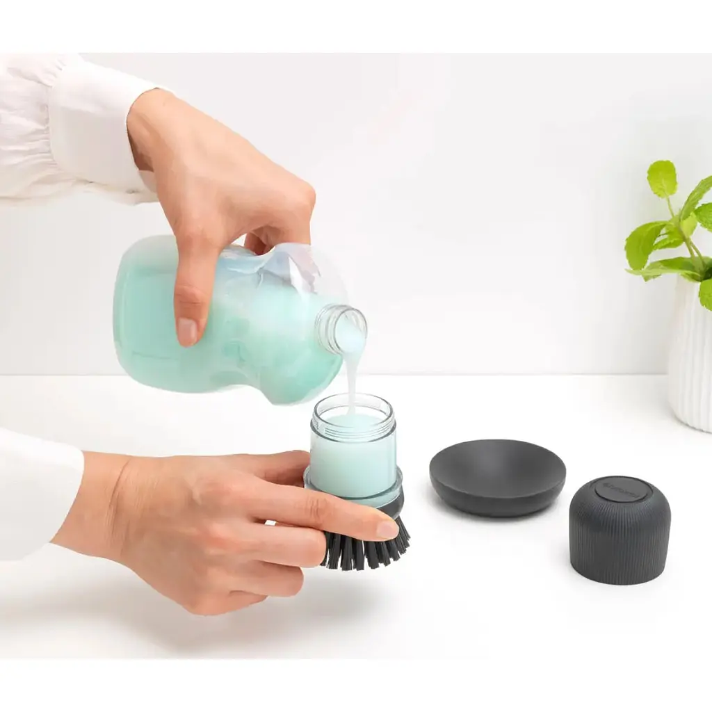 Щітка Brabantia для миття посуду з дозатором миючого засобу темно-сіра (302626) - фото 4