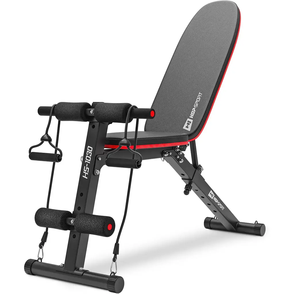 Набор Hop-Sport Strong 69кг со скамейкой HS-1030 и стойками 1002L - фото 6