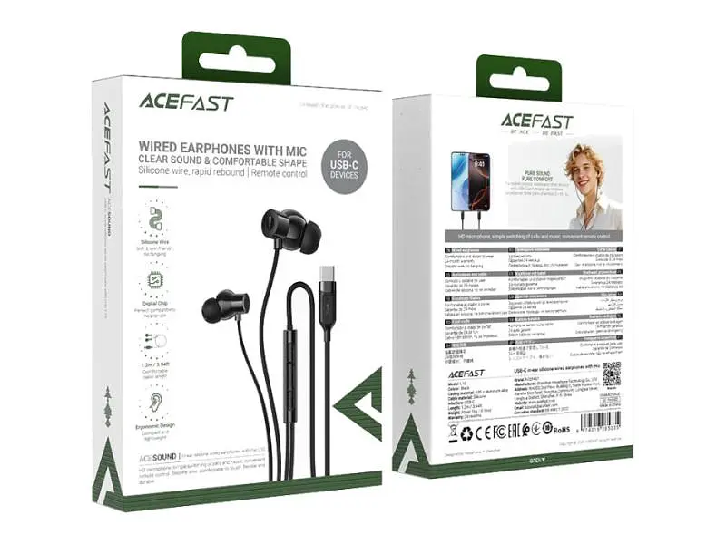 Навушники з мікрофоном Acefast L10 Black (6974316285335) - фото 4