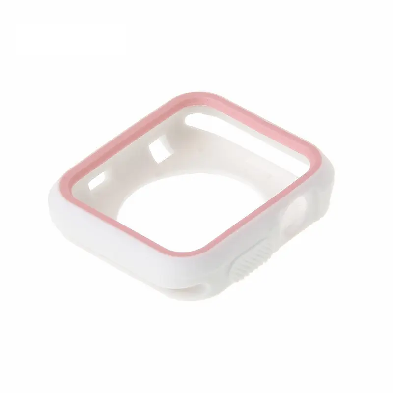 Силиконовый защитный корпус Primo для Apple Watch 42 мм White/Pink - фото 2