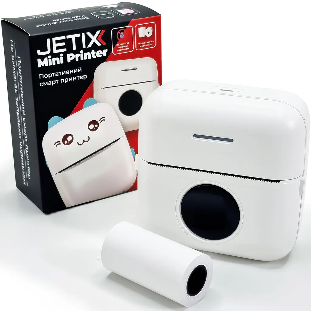 Портативний термопринтер JETIX Mini Printer Student, мобільний міні принтер для смартфона