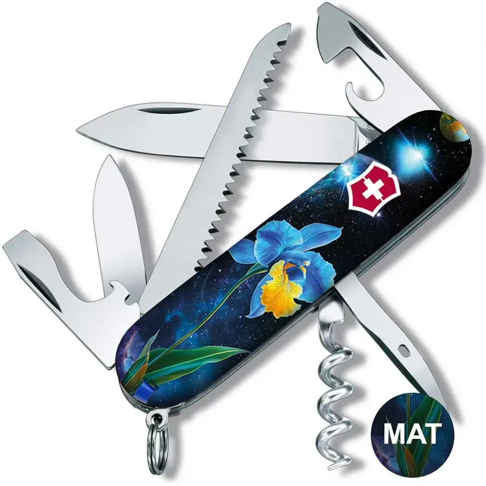 Складаний ніж Victorinox CAMPER DESIGN Блакитно-жовтий ірис - фото 2