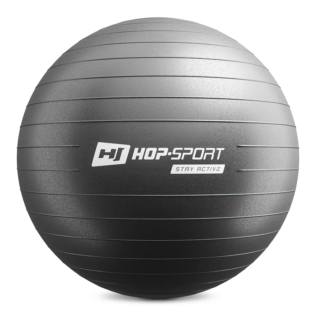Фітбол Hop-Sport 55см чорний + насос 2020 - фото 2