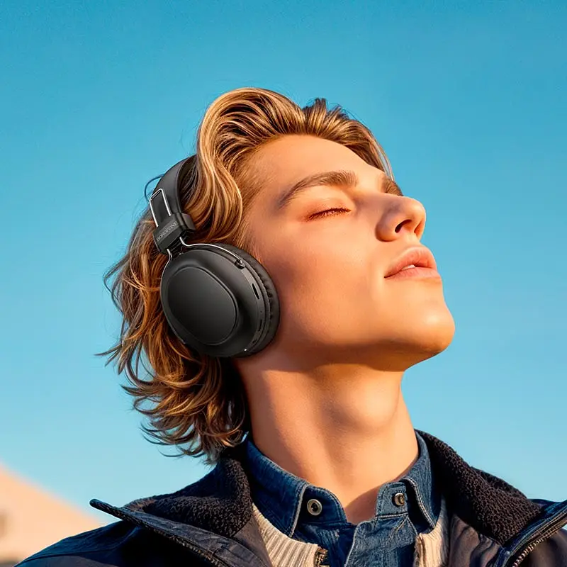 Накладные наушники Borofone BO33 Melody, BT headphones, BT5.4, AUX, TF, 250mAh, 18h, black - фото 4