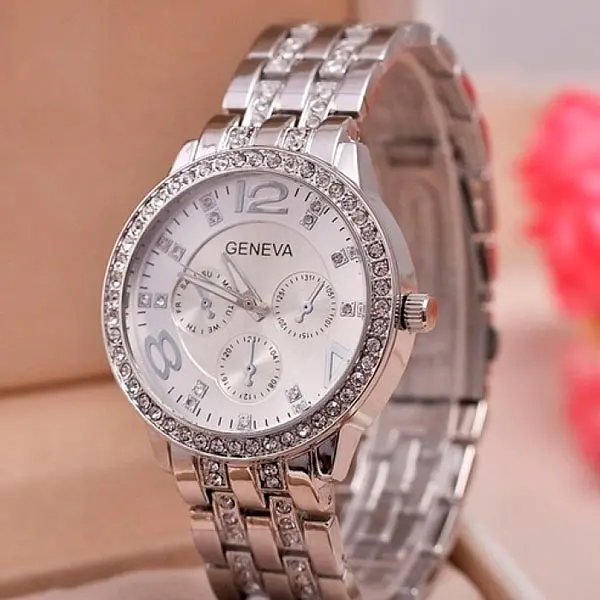 Наручний годинник жіночий Geneva 42 мм Silver (194) - фото 2