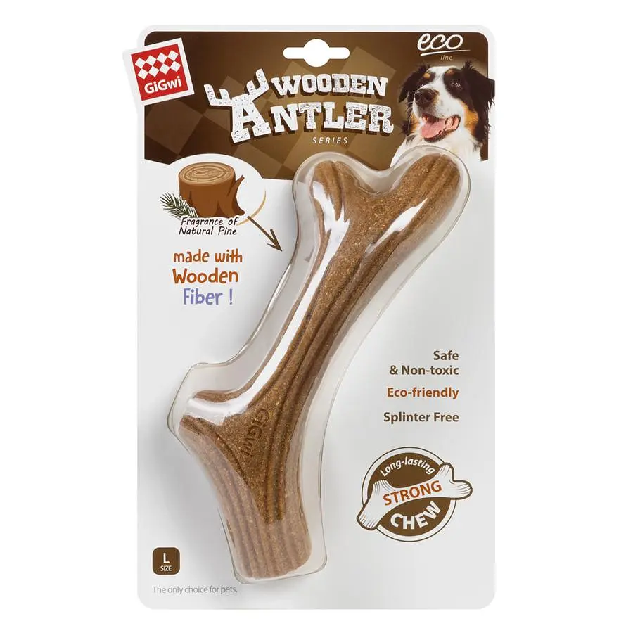 Игрушка для собак Рог жевательный GiGwi Wooden Antler дерево полимер L - фото 2