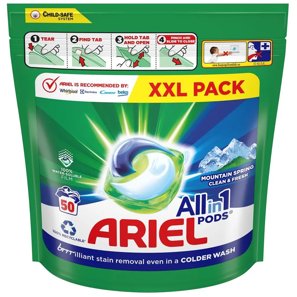Капсулы для стирки Ariel Pods All-in-1 Горный Родник 50 шт. х 21 г - фото 2