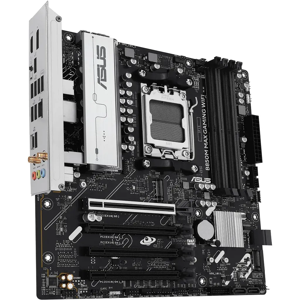 Материнська плата Asus B850M MAX Gaming WIFI sAM5 B850 4xDDR5 M.2 HDMI DP WiFi BT mATX - фото 4