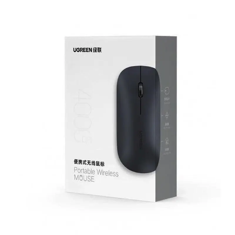 Маніпулятор миша UGREEN MU001 Portable Wireless Mouse (Black) - фото 4