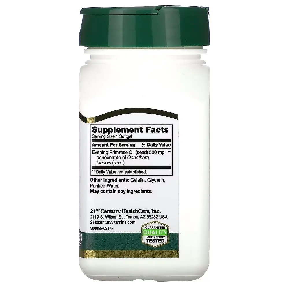 Жирні кислоти 21st Century Evening Primrose Oil, 60 капсул - фото 2