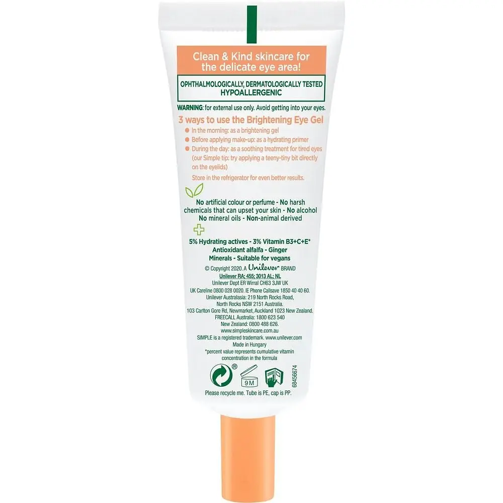 Гель для області навколо очей Simple Brightening Eye Gel Protect N Glow освітлюючий 25 мл - фото 2