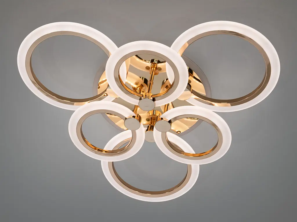 Люстра стельова LED Diasha AD8022/3+3G, 110W, 3200K-6500K, чорний метал, хай-тек, сучасний стиль, з пультом та диммером - фото 3
