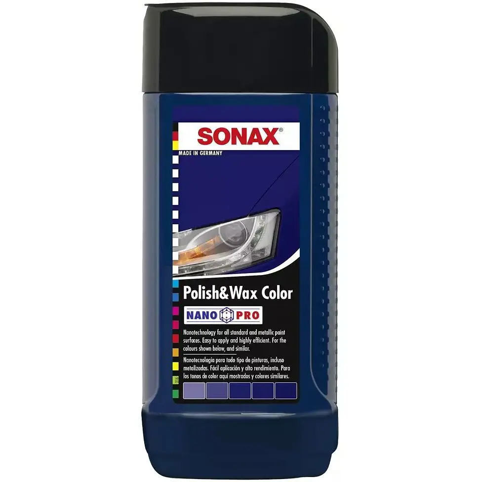 Поліроль Sonax Polish & Wax Color NanoPro, з воском кольоровий, синя, 250 мл - фото 2