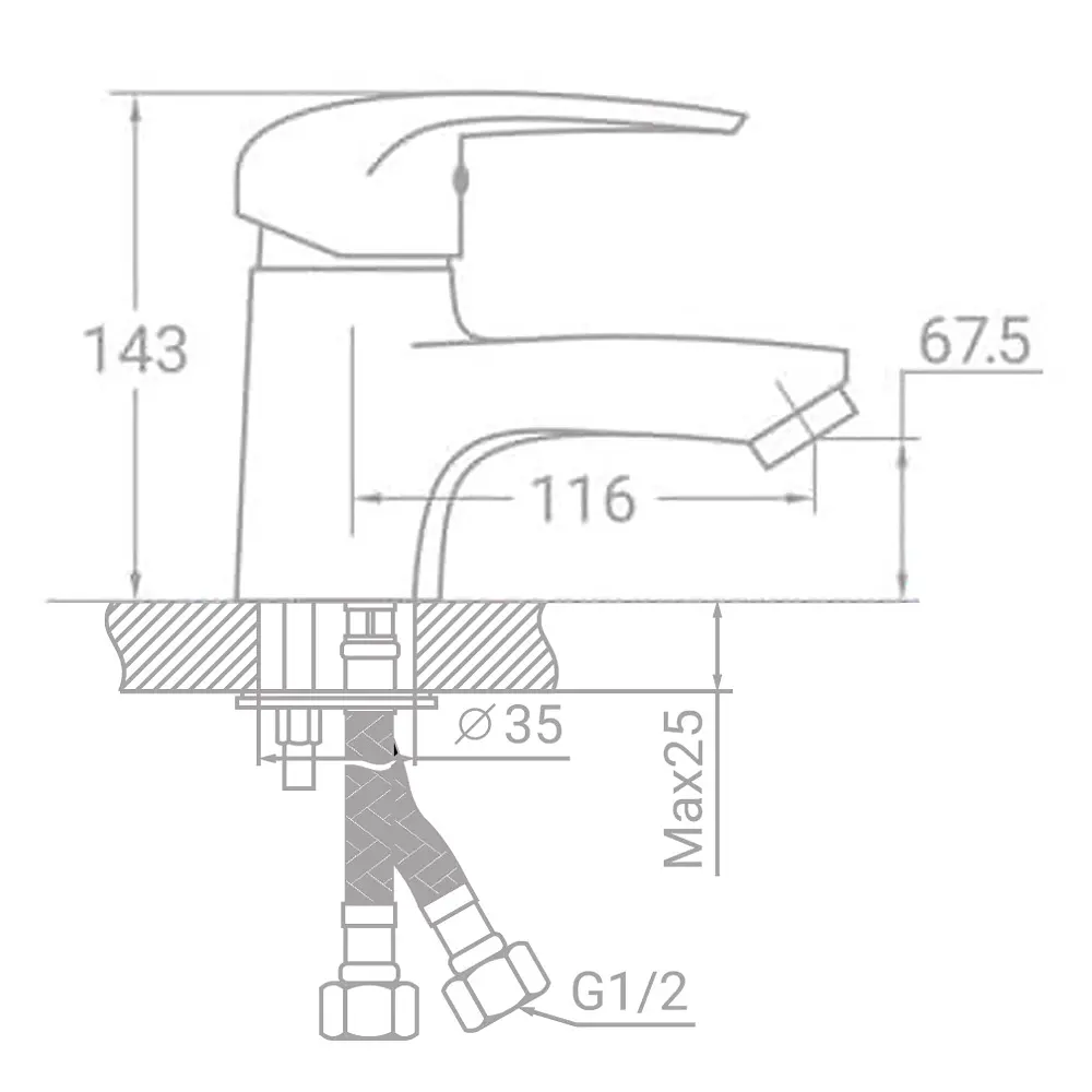 Змішувач для раковини TAU SM-2A144C (9843000) - фото 3