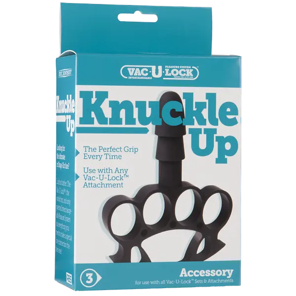 Doc Johnson Vac-U-Lock Knuckle Up - Тримач-кастет для іграшок з кріпленням, 15х7.5 (чорний) - фото 4