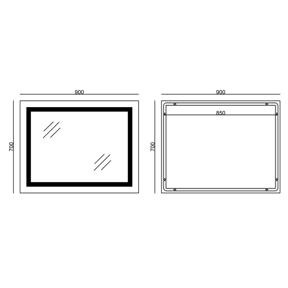 Дзеркало Mixxus Warm MR02-90x70 (LED Touch, годинник, антизапотівання, димер, регулювання яскравості) MI6673 - фото 3