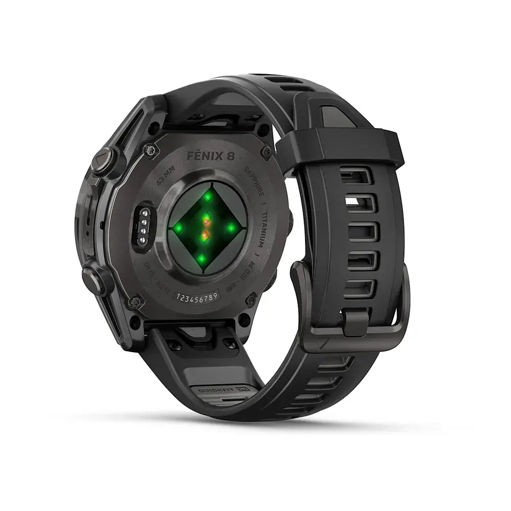 Смарт-часы Garmin Fenix ​​8 43 мм AMOLED Сапфир Черный/Титан Карбоновый DLC с силиконовым ремешком QuickFit 20 мм - фото 3