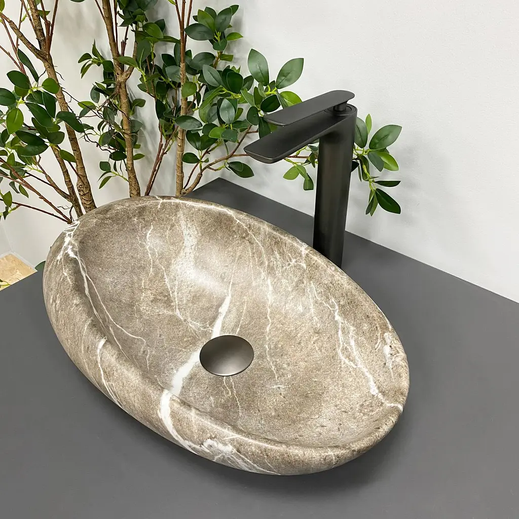 Умивальник VBI Vicenza brown stone matt накладний VBI-014802, Коричневий - фото 4