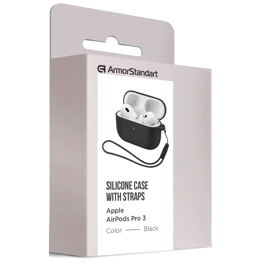 Чохол для навушників Armorstandart Silicone Case для Apple Airpods Pro 3 Black (ARM88291) - фото 2