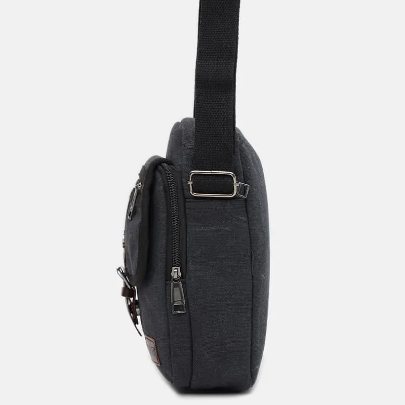 Чоловічі сумки Monsen C1MY1964bl-black 26х23х8 см Чорний - фото 4