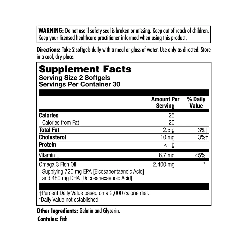 Омега-3 KAL 720 EPA / 480 DHA 60 softgels - фото 2