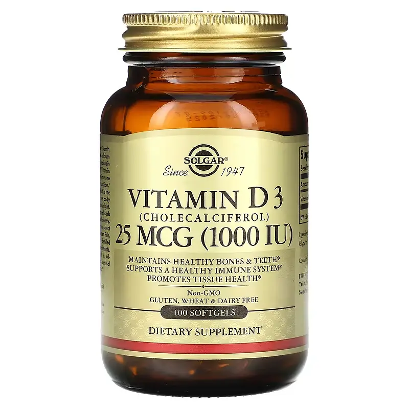 Вітамін Д3 (Холекальциферол) Vitamin D3 25 мкг (1000 МО) - 100 софтгель