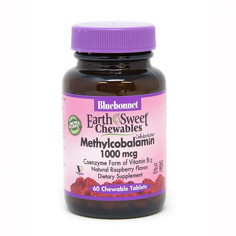 Вітаміни та мінерали Bluebonnet Earth Sweet Chewables Methylcobalamin 1000 mcg, 60 жувальних таблеток Bluebonnet Nutrition vit0003592