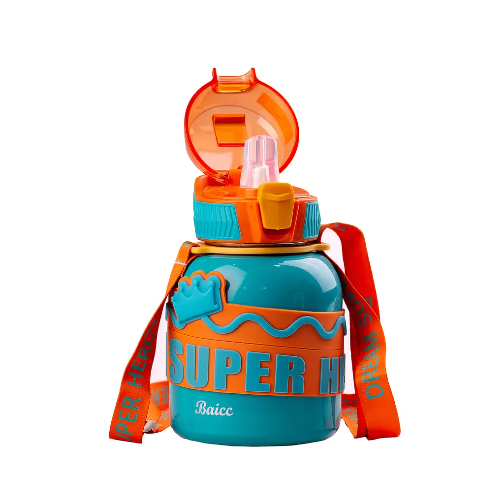 Термос дитячий Happy Life Super Hero Dream HPGM8852LBL з ремінцем 560 мл, бірюзовий - фото 3