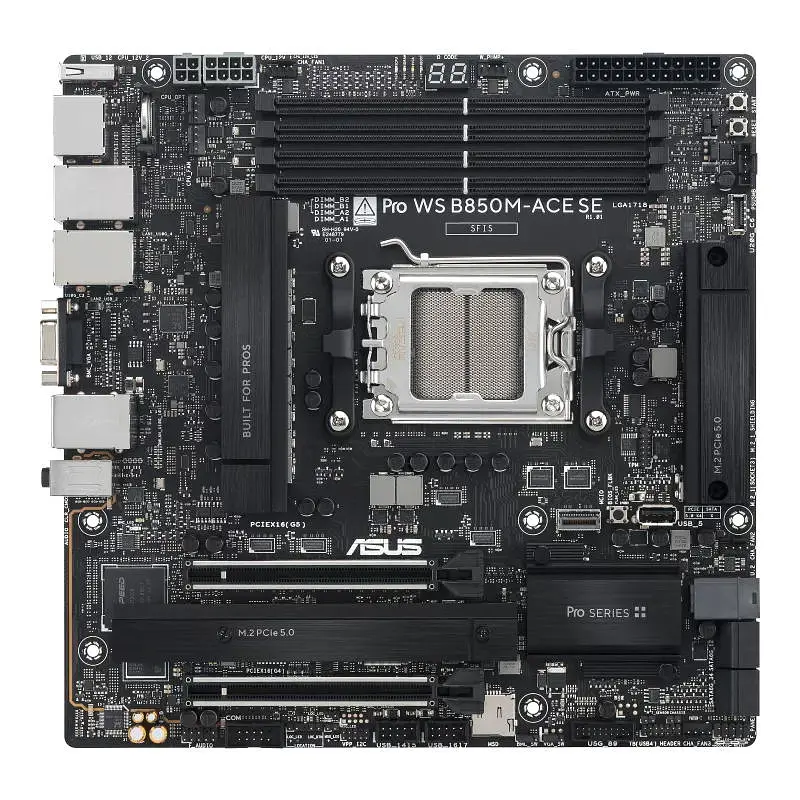 ASUS Материнська плата ASUS PRO WS B850M-ACE SE sAM5 B850 4xDDR5 M.2 HDMI DP D-Sub USB Type-C mATX
