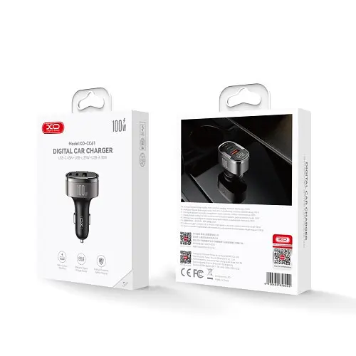 Автомобільний зарядний пристрій XO CC61 output intelligent car charger 100W - фото 2