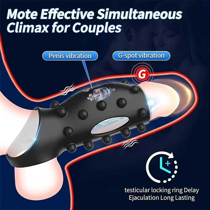 Насадка з вібрацією і шипами на пінис і мошонку Ultimate Couples Cage USB - фото 8