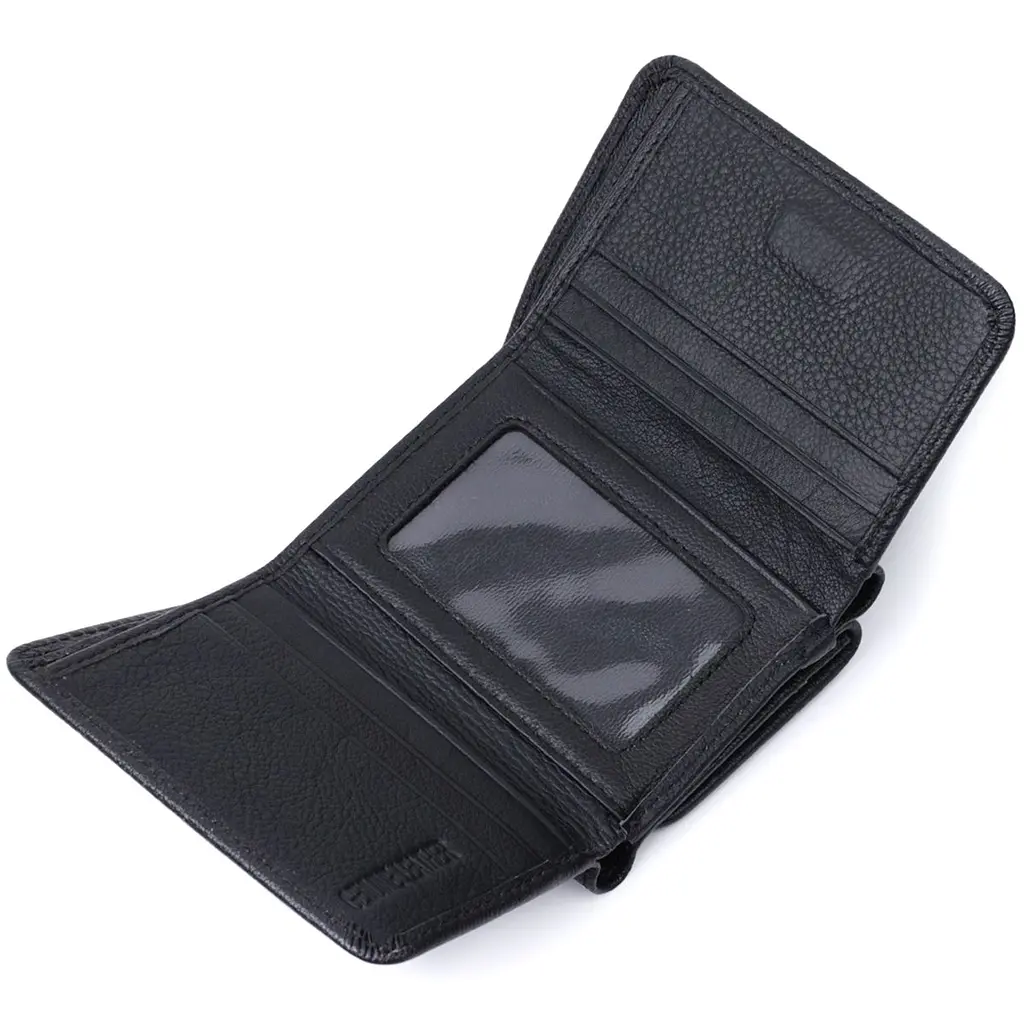 Красиве жіноче портмоне з монетницею з натуральної шкіри ST Leather 22728 чорне - фото 10