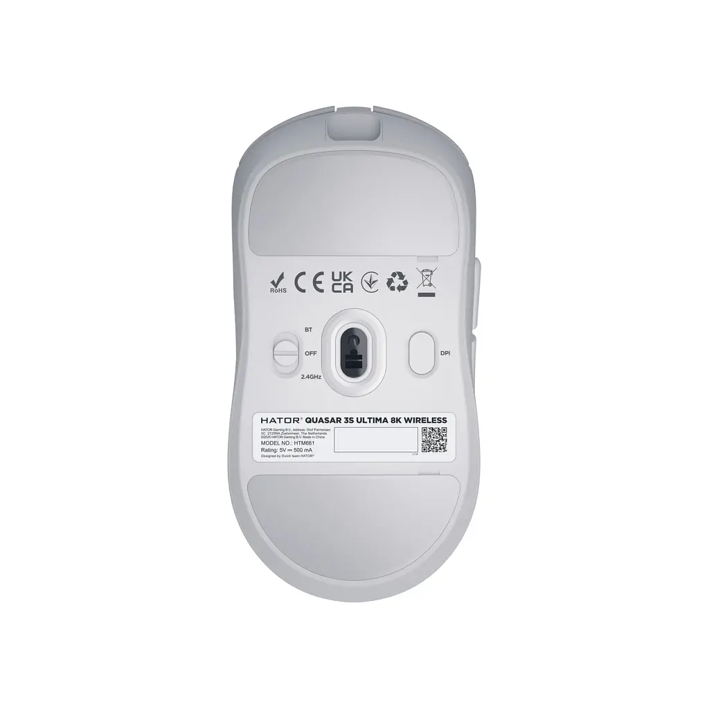 Мишка Hator Quasar 3S Ultima 8K Wireless/Bluetooth/USB White (HTM661) - фото 6