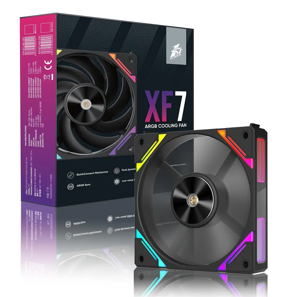 Вентилятор 1stPlayer XF7 Black (XF7-BK-1IN1) - фото 4