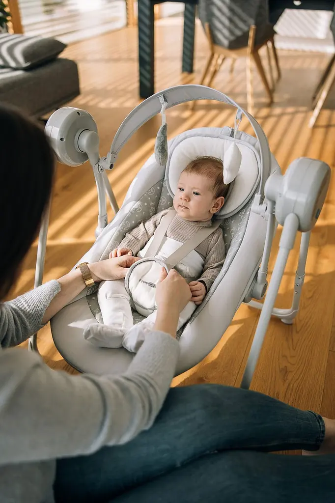 Качели детские FreeON Snuggy, stars light grey - фото 3