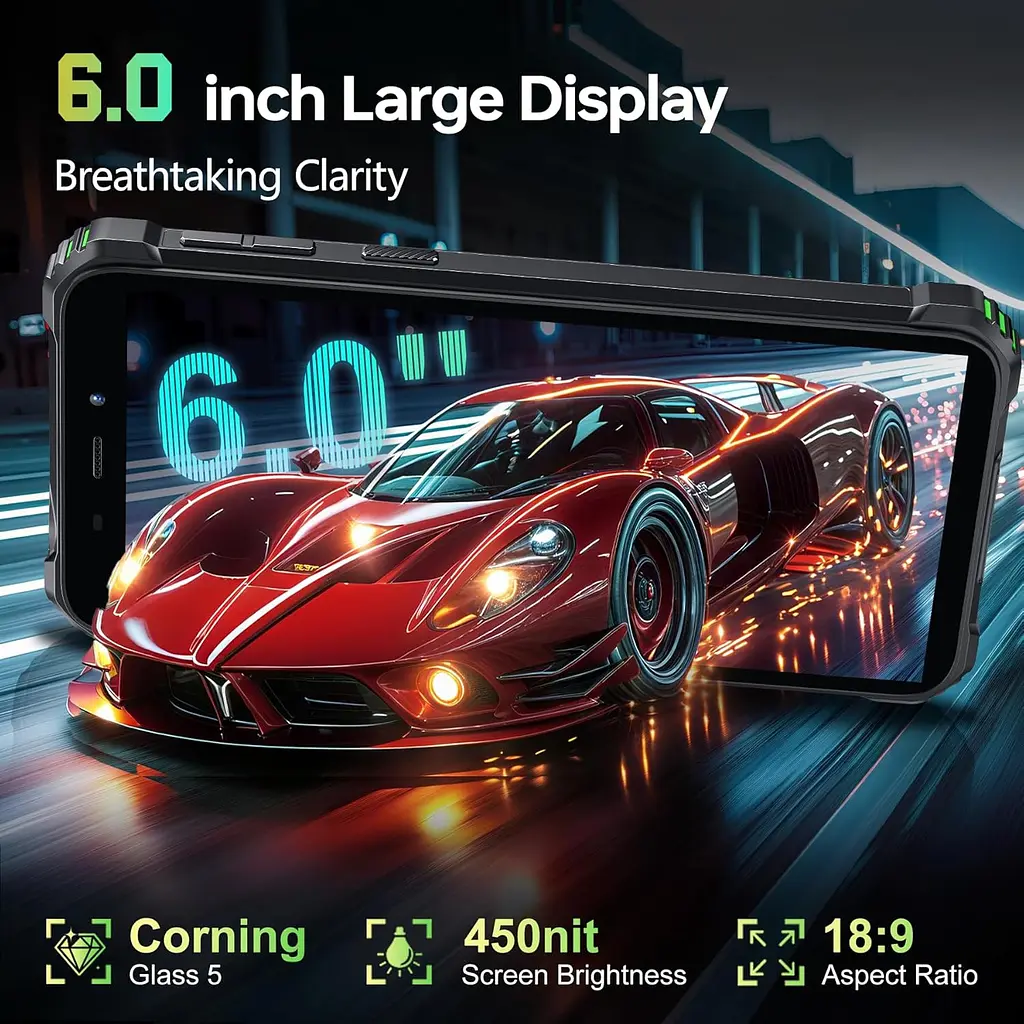 Смартфон Oukitel G3 6` HD+ /4GB/128GB T310 /6300mAh /13+5Мп/ IP69K/Black - фото 6