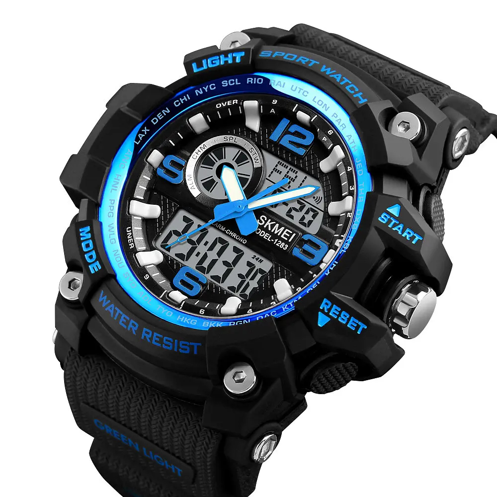 Наручний годинник чоловічий Skmei 1283 Blue Black, 1283BU (12298) - фото 3