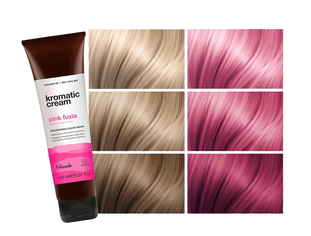 Живильна тонувальна маска РОЖЕВА ФУКСІЯ NOOK KROMATIC CREAM Nourishing Color Mask Pink Fuxia 150 мл - фото 2