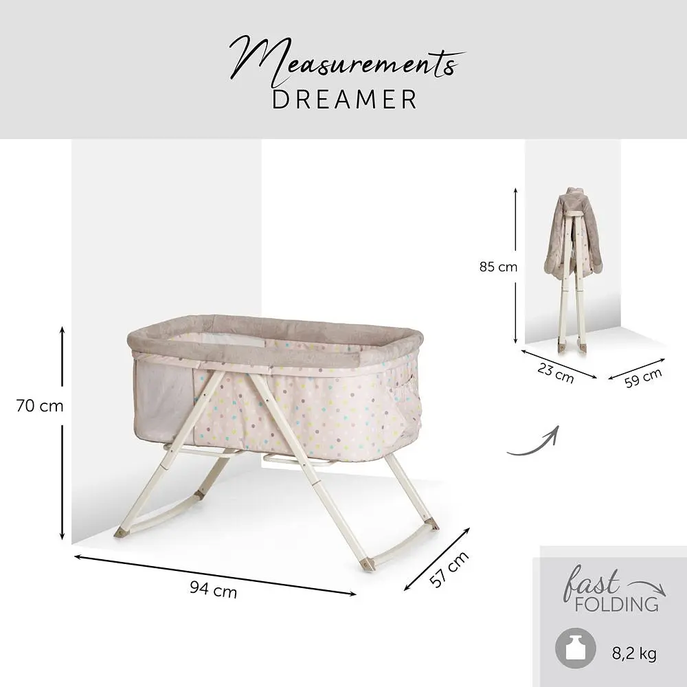 Детский манеж Hauck Dreamer Multi Dots Sand, бежевый (60892-0) - фото 2