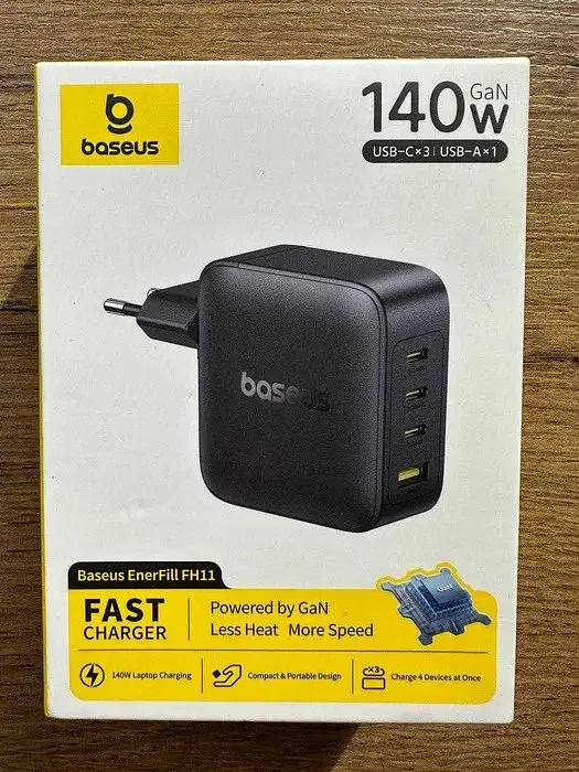 Зарядное устройство - блок адаптер 4 выхода Baseus EnerFill FH11 3USB-C+USB 140W - фото 2